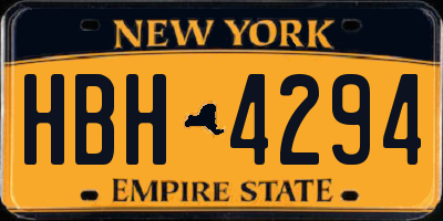 NY license plate HBH4294