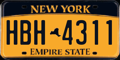 NY license plate HBH4311