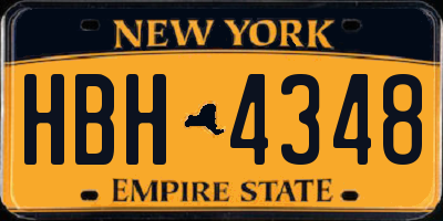 NY license plate HBH4348