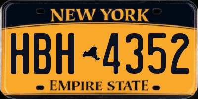 NY license plate HBH4352
