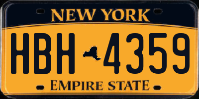 NY license plate HBH4359