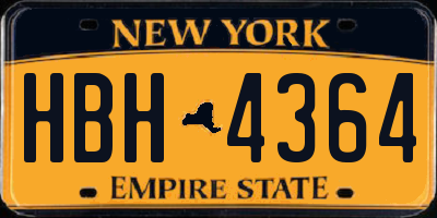 NY license plate HBH4364