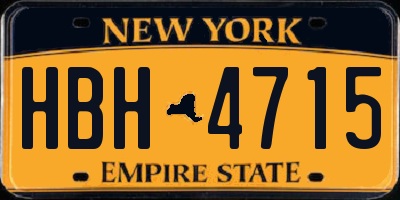 NY license plate HBH4715