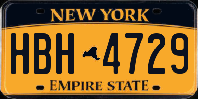 NY license plate HBH4729