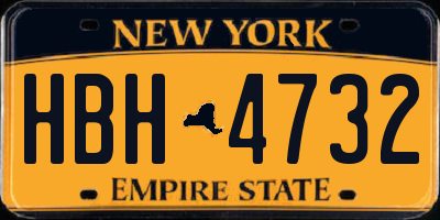 NY license plate HBH4732