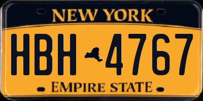 NY license plate HBH4767