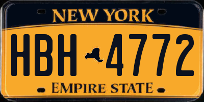 NY license plate HBH4772