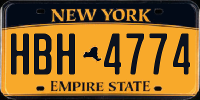 NY license plate HBH4774