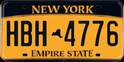 NY license plate HBH4776
