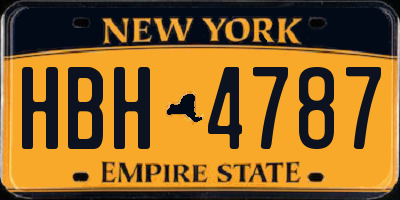 NY license plate HBH4787