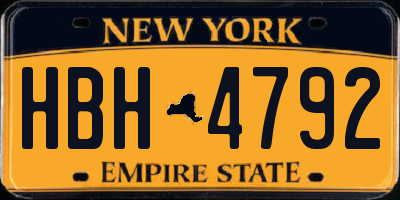 NY license plate HBH4792