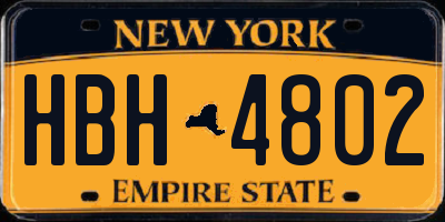 NY license plate HBH4802