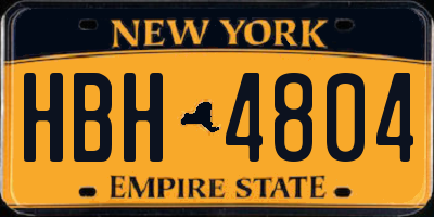 NY license plate HBH4804