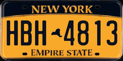 NY license plate HBH4813