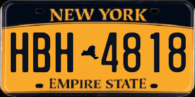 NY license plate HBH4818