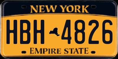 NY license plate HBH4826