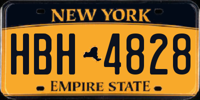 NY license plate HBH4828