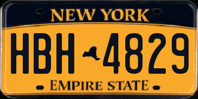 NY license plate HBH4829