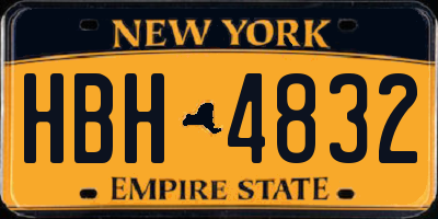 NY license plate HBH4832