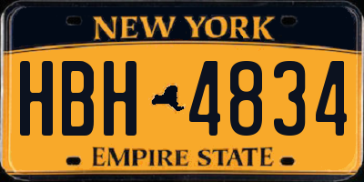 NY license plate HBH4834