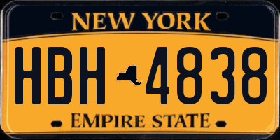 NY license plate HBH4838