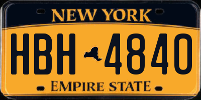 NY license plate HBH4840