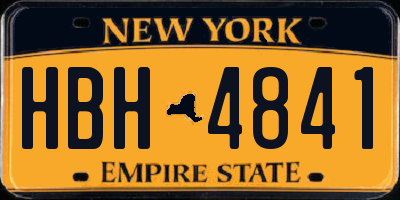 NY license plate HBH4841