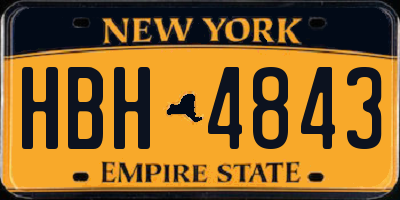 NY license plate HBH4843