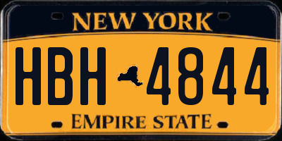 NY license plate HBH4844