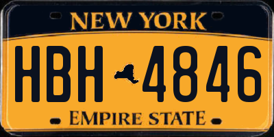 NY license plate HBH4846