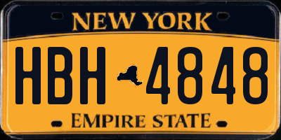 NY license plate HBH4848