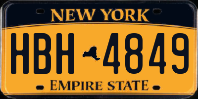 NY license plate HBH4849