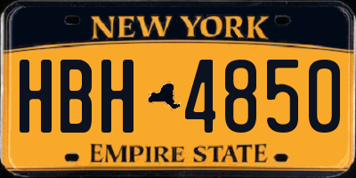 NY license plate HBH4850