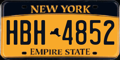 NY license plate HBH4852