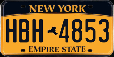 NY license plate HBH4853
