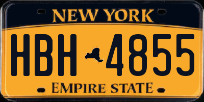 NY license plate HBH4855