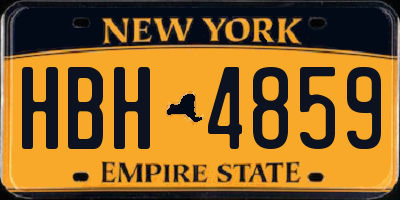 NY license plate HBH4859