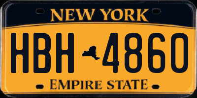 NY license plate HBH4860