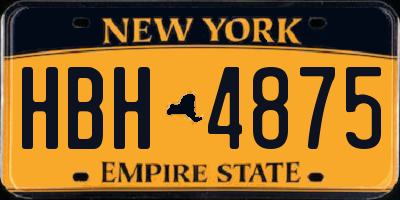 NY license plate HBH4875
