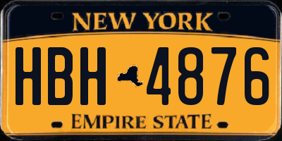 NY license plate HBH4876