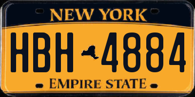 NY license plate HBH4884