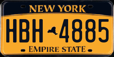 NY license plate HBH4885