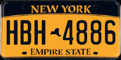 NY license plate HBH4886
