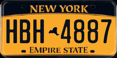 NY license plate HBH4887
