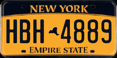 NY license plate HBH4889