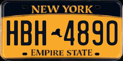 NY license plate HBH4890