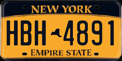 NY license plate HBH4891