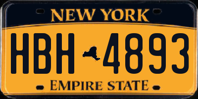 NY license plate HBH4893