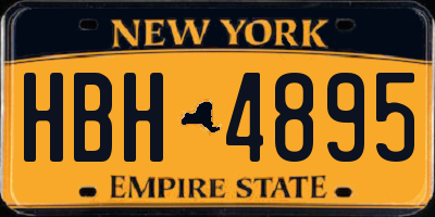 NY license plate HBH4895