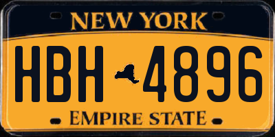 NY license plate HBH4896